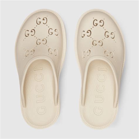 gucci latex sandal|Gucci perforated rubber sandals.